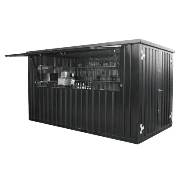 Container Bar Smontabile 4x2 Metri - Nero Intenso (RAL 9005)