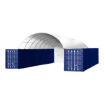 Capannone per Contenitore 20x40 Piedi con Pannello Posteriore Chiuso – Robusto e Spazioso