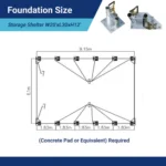 Capannone di Stoccaggio ad Arco con Traliccio Singolo L20'xL30'xH12' - Protezione Robusta e Versatile - immagine 7